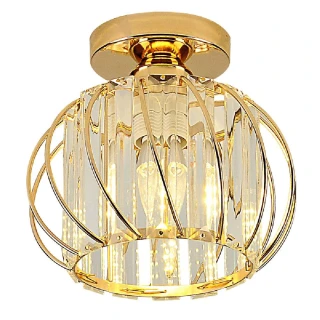 【Honey Comb】工業風玻璃水晶吸頂玄關燈(KC2247)