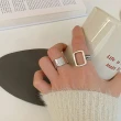 【00:00】韓國設計潮流幾何個性金屬開口戒2件戒指套組(幾何戒指 金屬戒指 開口戒)