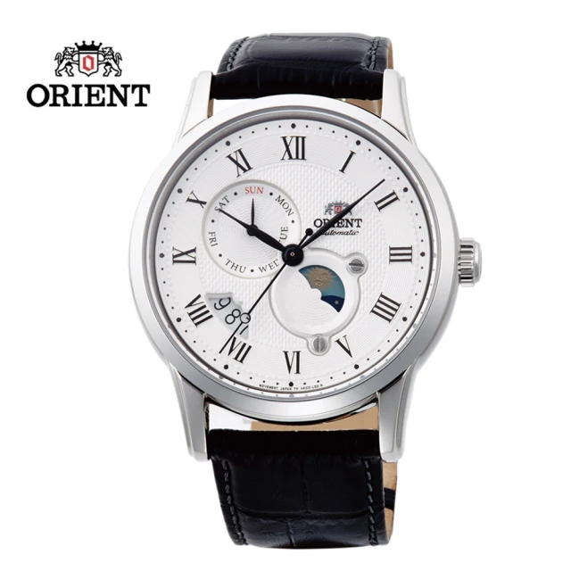 【ORIENT 東方錶】ORIENT 東方錶 SUN&MOON系列 日月相錶 皮帶款 白色-42.5mm(RA-AK0008S)