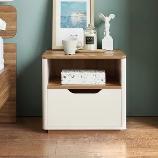 【hoi! 好好生活】林氏木業現代簡約小戶型儲物床頭櫃 CP1B-胡桃色