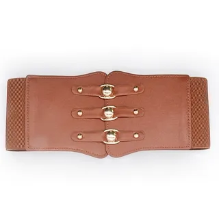 【Jpqueen】龐克金扣彈性鬆緊修身寬版腰帶腰封(4色可選)