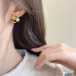 【INES】韓國設計S925銀針法式幾何豹紋造型耳環(S925銀針耳環 幾何耳環 豹紋耳環)
