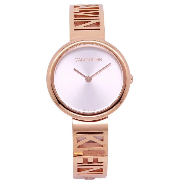 【Calvin Klein 凱文克萊】Calvin Klein 愛情箴言設計手環式女性腕錶-玫瑰金-KBK2M616