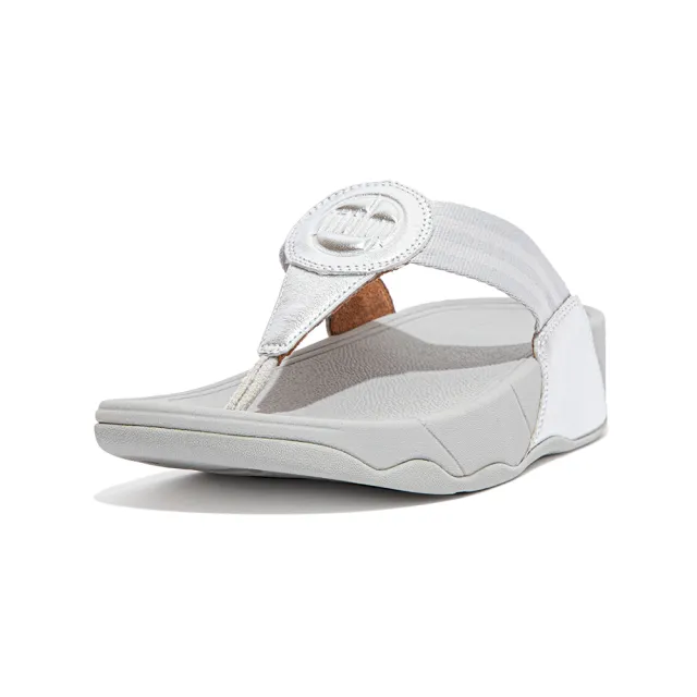 【FitFlop】WALKSTAR TOE-POST SANDALS經典復刻LOGO夾腳涼鞋-女(銀色)