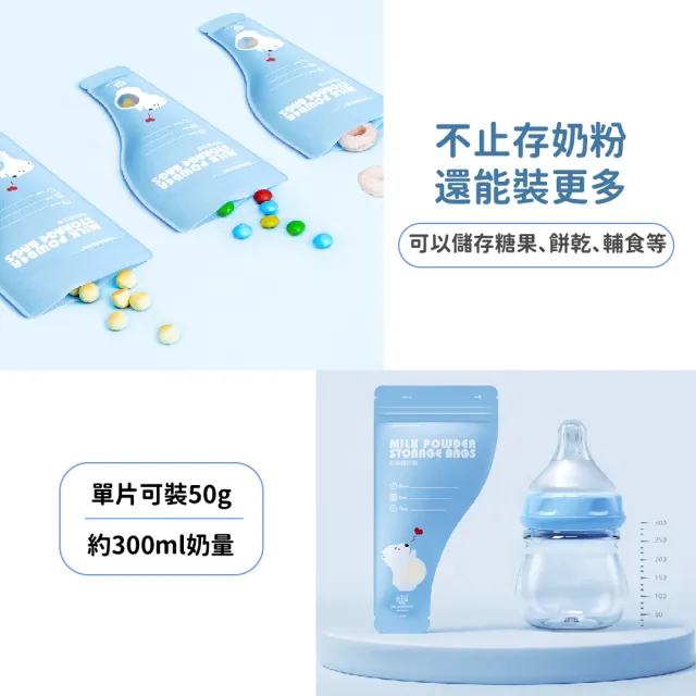 【寶貝老闆】藍色拋棄式奶粉袋2盒60片(便攜 外出 密封袋 保鮮袋 零食袋 儲存袋 奶粉分裝袋 一次性分裝袋)
