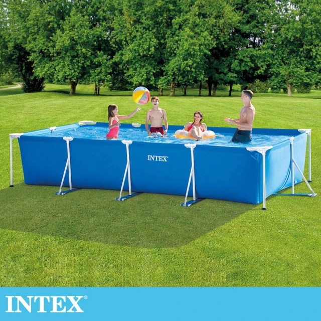 【INTEX】簡易裝長方型框架游泳池450x220x84cm_7127L(28273)