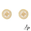 【Jpqueen】創意圓形鈕扣耳環(2色可選)