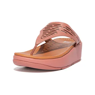 【FitFlop】LULU SLEEK LASER-CUT LEATHER TOE-POST SANDALS簍空雷射雕刻設計夾腳涼鞋-女(玫瑰色)