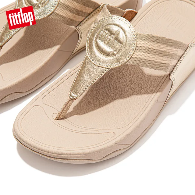 【FitFlop】WALKSTAR TOE-POST SANDALS經典復刻LOGO夾腳涼鞋-女(金箔色)