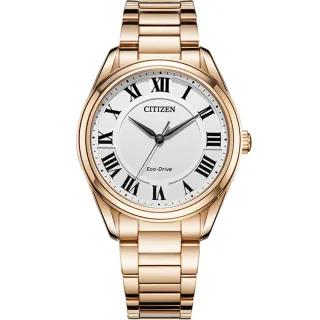【CITIZEN 星辰】光動能簡約大三針女錶-35mm 手錶 母親節 禮物 送禮(EM0973-55A)