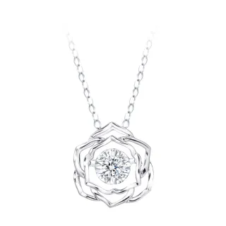 【King Star】GIA 30分 無色等級 3EX 天然鑽石項鍊 舞動玫瑰 靈動(F color 八心八箭)