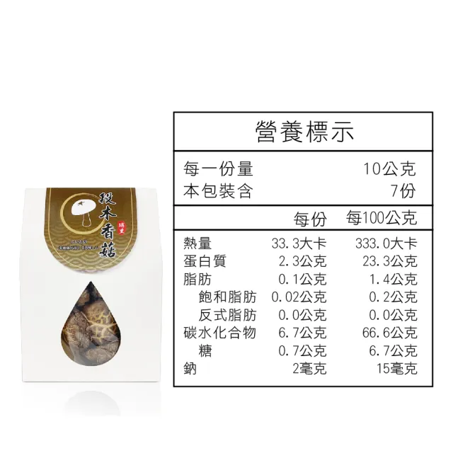 【瑞康生醫】台灣特級段木香菇70g/盒-共2盒(段木香菇 香菇)