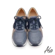【A.S.O 阿瘦集團】萬步健康氣墊綁帶雙氣囊休閒鞋(藍)
