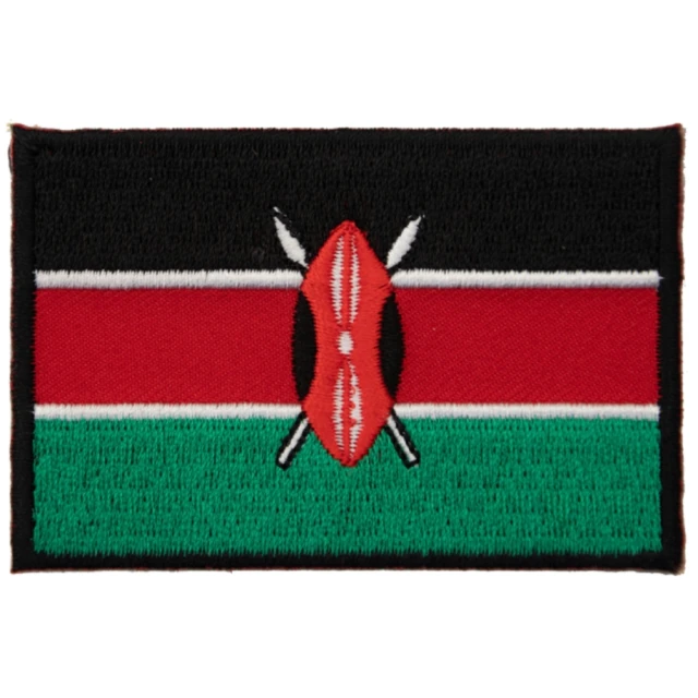 【A-ONE 匯旺】肯亞 國旗 電繡燙布貼紙 肩章刺繡 識別章 背膠補丁h燙布貼 徽章 布標 旅遊