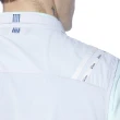 【Lynx Golf】男款造型配色織帶設計LOGO緹織網布剪接拉鍊口袋無袖背心(灰色)