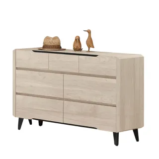 【文創集】卡蘭  淺橡4尺七抽斗櫃/收納櫃