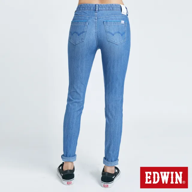 【EDWIN】女裝 JERSEYS 迦績EJ6超彈錐形牛仔褲(拔淺藍)