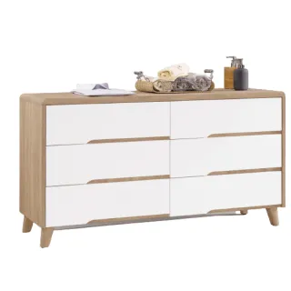 【文創集】喬巴利  雙色4尺六抽斗櫃/收納櫃