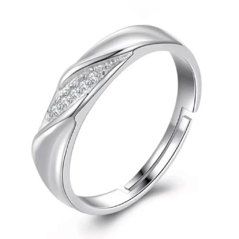 【Sayaka 紗彌佳】戒指 飾品  925純銀永恆初心莫比烏斯環曲線排鑽造型戒指  -單一款式