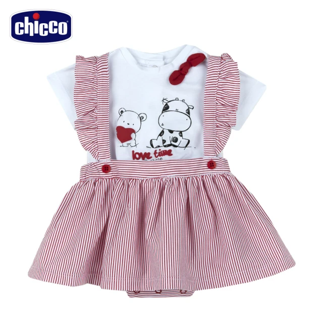 Chicco 23-甜蜜花朵兔-網紗燙鑽洋裝式兔裝好評推薦