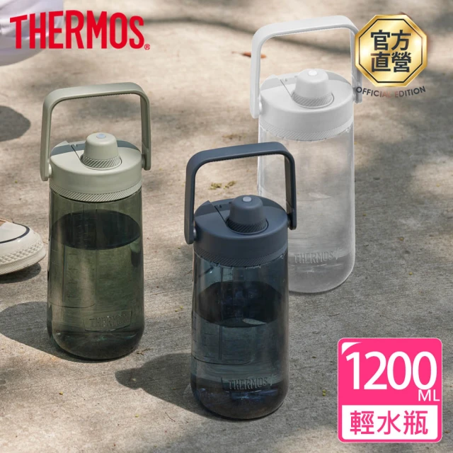 【THERMOS膳魔師】買大送小_彈蓋輕水瓶710ml+1200ml(TP4329+TP4349)