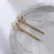【SECRET BOX】韓國設計S925銀針閃耀美鑽一字長款耳環(S925銀針耳環 一字耳環 美鑽耳環)