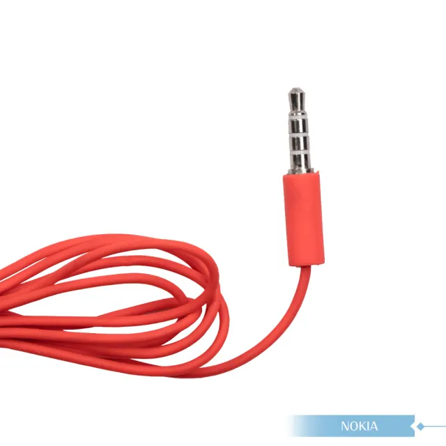 【NOKIA】原廠 WH-108 高品質平耳式耳機 - 紅(3.5mm)