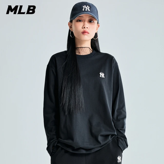 MLB 小Logo長袖T恤 紐約洋基隊(3ATSB0134-50BKS)