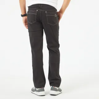 【NST JEANS】歐系修身小直筒 撞色縫線 極薄 男休閒黑褲(380-5932)