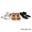 【TINO BELLINI 貝里尼】希臘進口運動風牛皮拼接織帶舒適厚底涼鞋FSJO0002(棕)