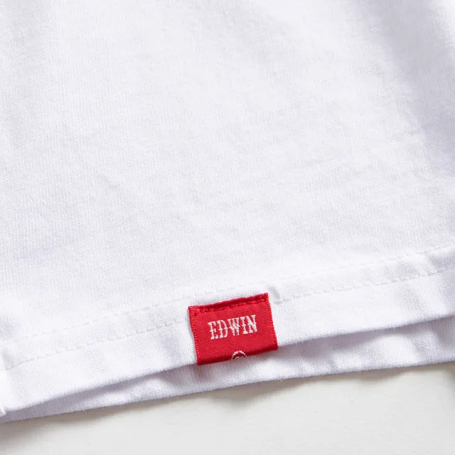 【EDWIN】男女裝 網路獨家↘3D-TOKYO堆疊短袖T恤(白色)