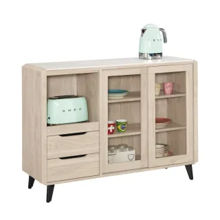 【WAKUHOME 瓦酷家具】Wesley簡約木質調4尺岩板滑門收納櫃 A002-429-3