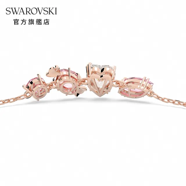 【SWAROVSKI 官方直營】Gema 520 手鏈糖果 粉紅色 鍍玫瑰金色調