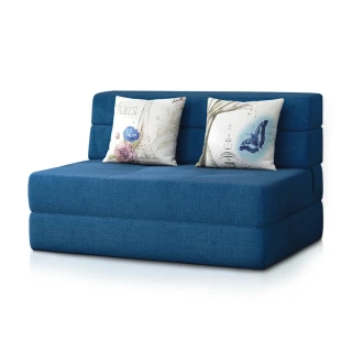 【潮傢俬】懶懶好時光加厚款沙發床-寧靜藍(幅120 沙發床)