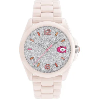 【COACH】特別版 C字Logo陶瓷日曆女錶-36mm 99狂買節(CO14503939)