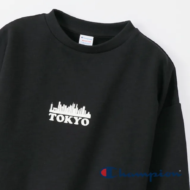 【Champion】官方直營 女款-Womens 圓領Tokyo Logo長袖大學Tee-黑色 （CW-U001-090日規）