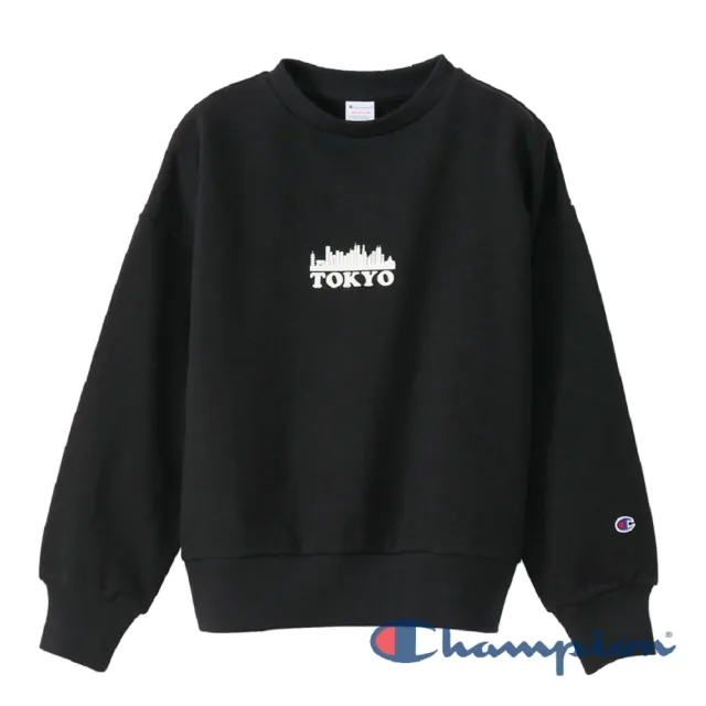 【Champion】官方直營 女款-Womens 圓領Tokyo Logo長袖大學Tee-黑色 (CW-U001-090日規)