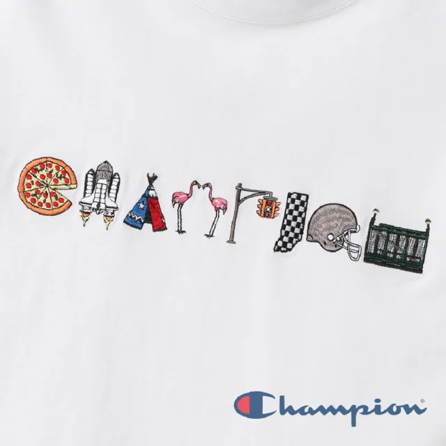 【Champion】官方直營-Womens刺繡Logo長袖Tee-女(白色)