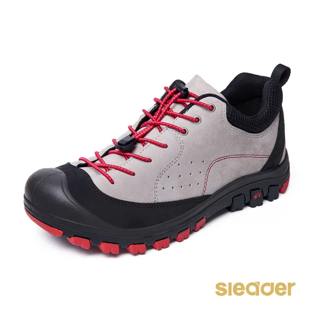 【sleader】防滑耐磨登山戶外休閒女鞋-S203(灰/紅)
