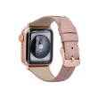 【Gramas】Apple Watch 42/44/45/49mm 莫蘭迪仕女真皮錶帶(玫瑰)
