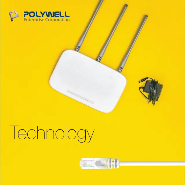 【POLYWELL】CAT6 乙太網路線 UTP 1Gbps/1000Mbps 30公分 [2入](適合ADSL/MOD/Giga網路交換器/無線路由器)