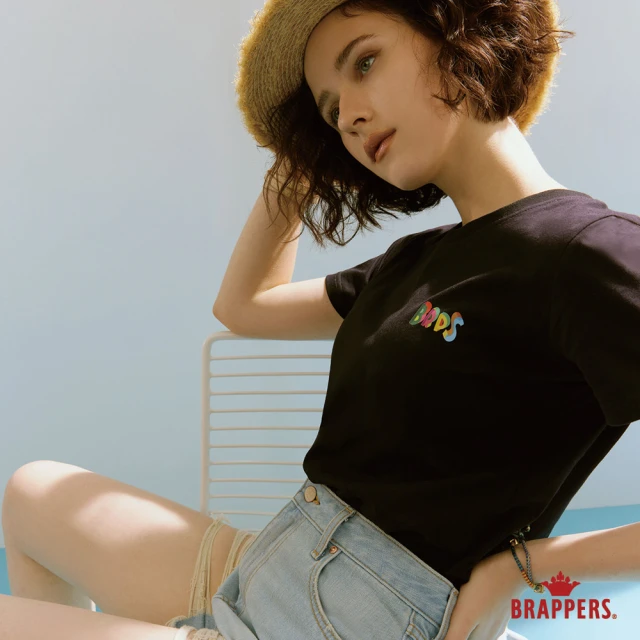【BRAPPERS】女款 BRPS立體印花T恤(黑)