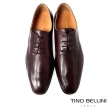 【TINO BELLINI 貝里尼】男款 微方頭牛皮光澤流線造型紳士鞋HM3T0011(酒紅)