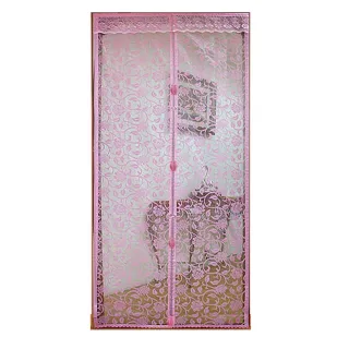 【棉花田】夏夜4段式磁釦超細網花卉防蚊門簾-二件組(粉紅色)