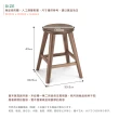 【DAIMARU 大丸家具】BRUNO布魯諾黑胡桃木圓形43凳子(凳子)