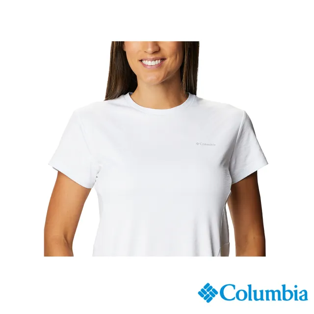【Columbia 哥倫比亞 官方旗艦】女款- Omni-ShadeUPF50酷涼快排短袖上衣-白色(UAR29570WT / 2022年春夏商品