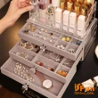 【iSFun】透明絨布＊三層抽屜飾品首飾珠寶收納盒(2色可選)