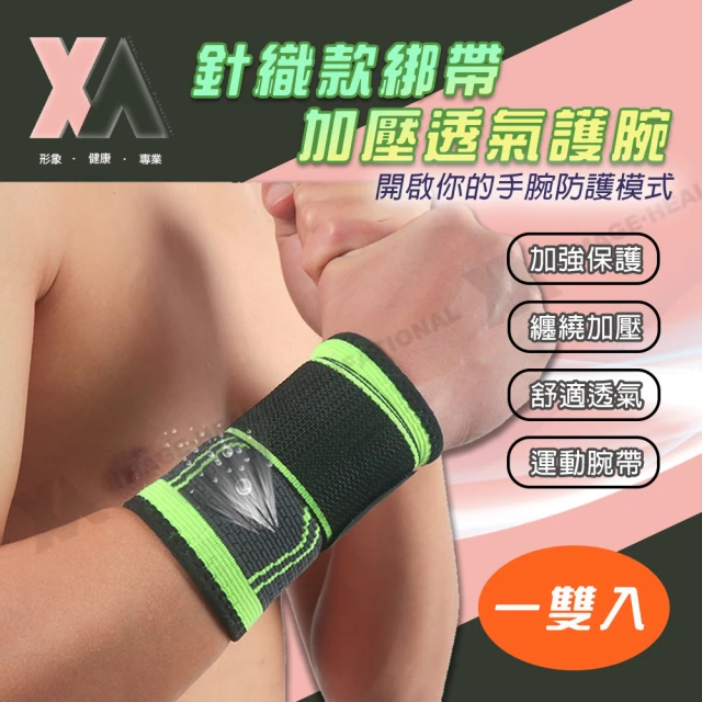 【XA】針織款綁帶加壓透氣護腕HS022一雙入(腕關節/透氣支撐/運動防護/健身護具/護腕/手關節/特降)