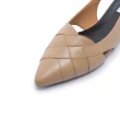 【FAIR LADY】優雅小姐 法式編織金屬切面設計平底鞋(棕、402504)