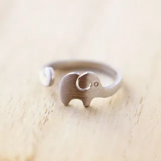【Sayaka 紗彌佳】戒指 飾品  可愛動物系列 大象造型開口戒/可調式戒指